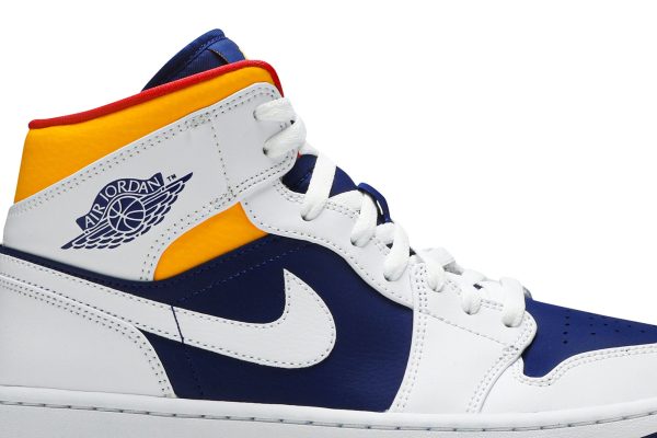 Air Jordan 1 Mid 'White Deep Royal Blue' E553558-500 - Drop - Image 2