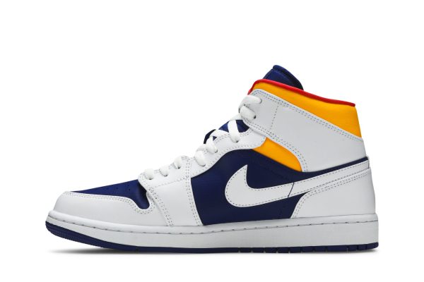 Air Jordan 1 Mid 'White Deep Royal Blue' E553558-500 - Drop - Image 3