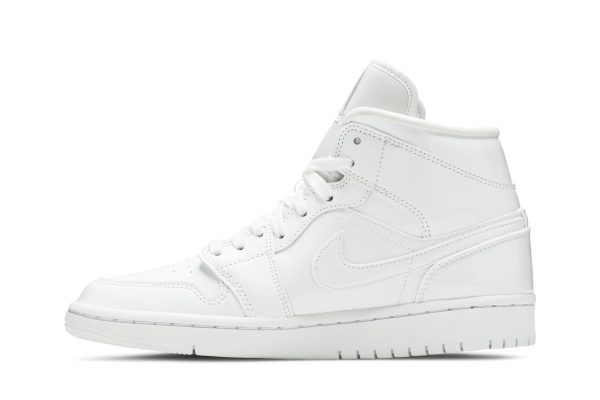 Air Jordan 1 Mid Patent 'Triple White' BQ6472-111 - Drop - Image 3