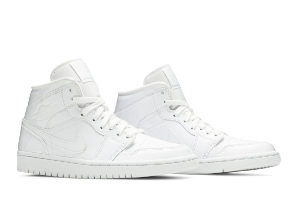 Air Jordan 1 Mid Patent 'Triple White' BQ6472-111 - Drop - Image 7