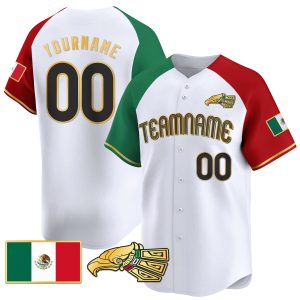 White Alternate Gold-Black Mexico Gold Personalized Baseball Jersey