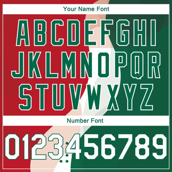 Red White Kelly Green 3D Mexico Authentic Personalized Basketball Jersey - Image 4