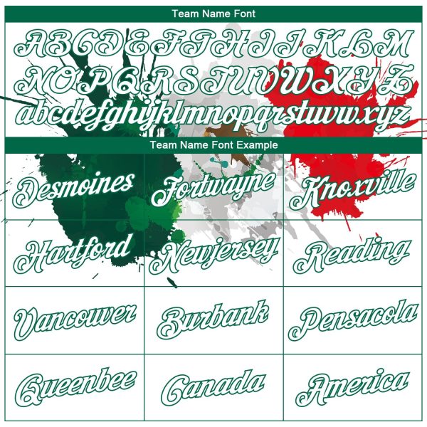 White Kelly Green-Red 3D Mexico Splashes - Personalized Basketball Jersey - Image 3