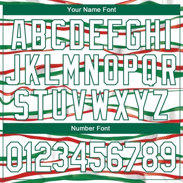 White Kelly Green-Red 3D Mexican Flag Authentic Personalized Basketball Jersey - Image 4