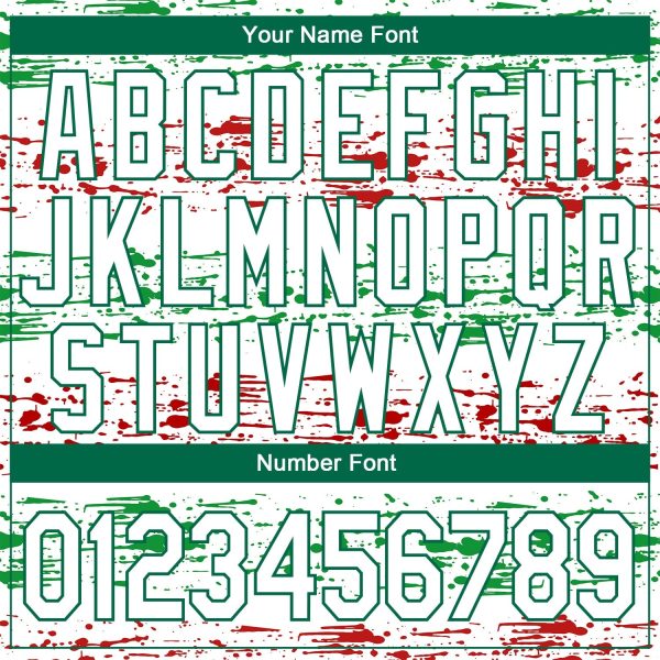 White Kelly Green-Red 3D Mexico Authentic Personalized Basketball Jersey - Image 4