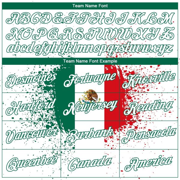 White Kelly Green-Red 3D Mexican Flag Custom Authentic Basketball Jersey - Image 3