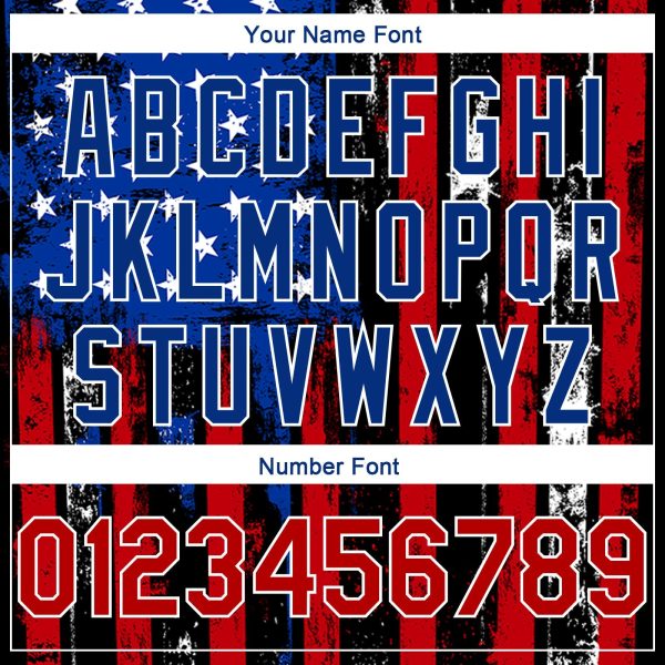 Black Red-Royal 3D American Flag Fashion Authentic Personalized Basketball Jersey - Image 4