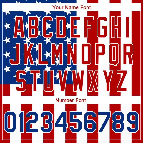 White Royal-Red 3D American Flag Fashion Authentic Personalized Basketball Jersey - Image 4
