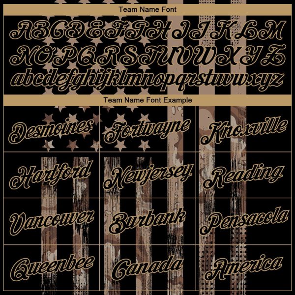 Camo Black-Old Gold 3D American Flag Fashion Authentic Salute To Service Personalized Basketball Jersey - Image 3