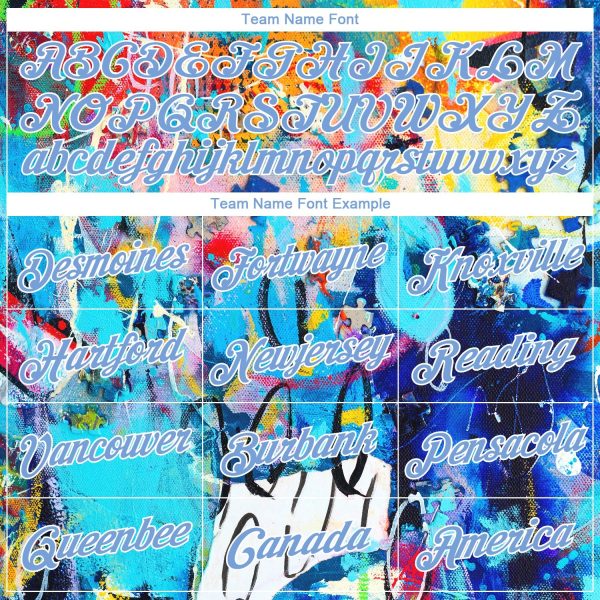 Graffiti Pattern Light Blue-White 3D Grunge Art Authentic Personalized Basketball Jersey - Image 3