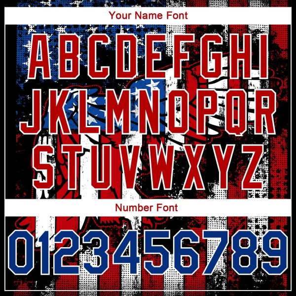 Black Royal-Red 3D Eagle American Flag Authentic Personalized Basketball Jersey - Image 4