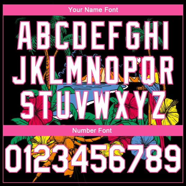 Black White Pink-Light Blue 3D Pattern Tropical Beach Hawaii Palm Trees Authentic Personalized Basketball Jersey - Image 5