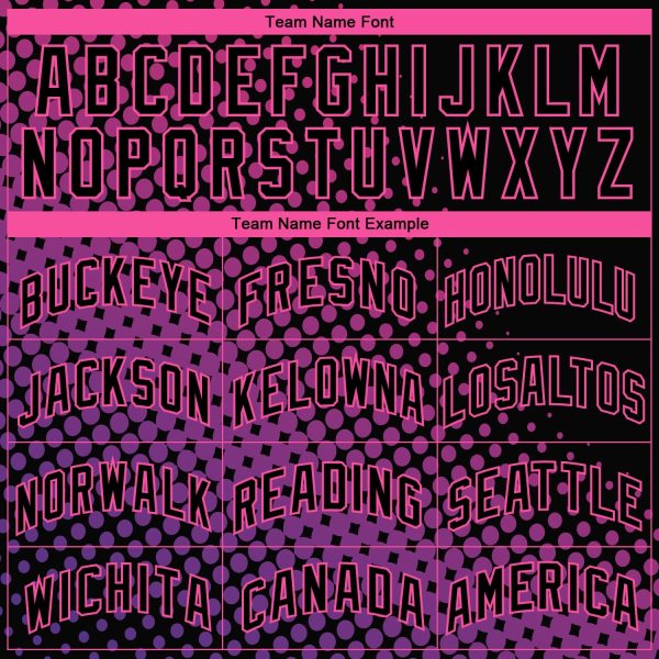 Black Pink-Purple Halftone Authentic City Edition Personalized Basketball Jersey - Image 3