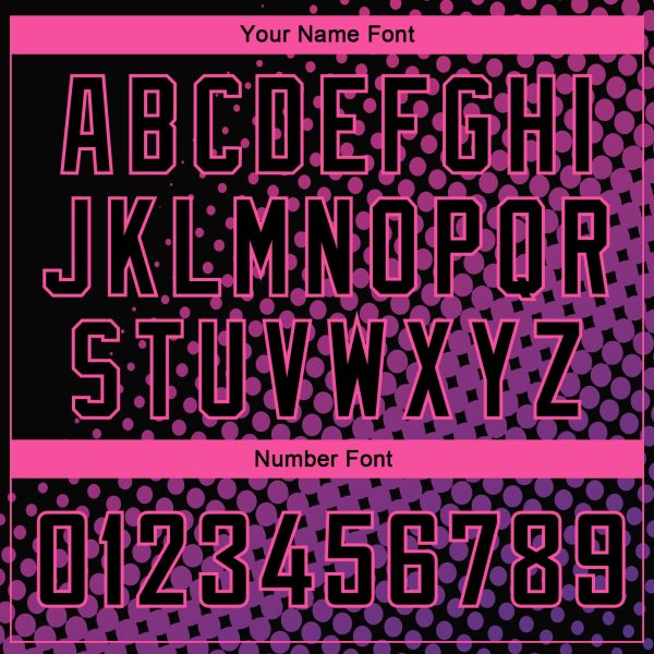 Black Pink-Purple Halftone Authentic City Edition Personalized Basketball Jersey - Image 4