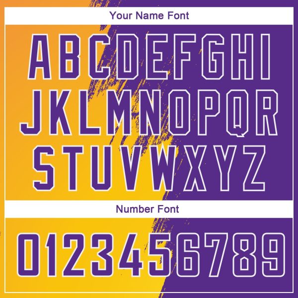 Gold Purple-White Abstract Brush Splash Authentic City Edition Personalized Basketball Jersey - Image 4
