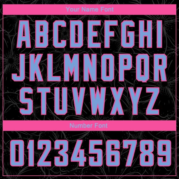 Black Light Blue-Pink Flowers Authentic City Edition Personalized Basketball Jersey - Image 4