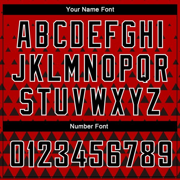 Red Black-White Triangle Shapes Authentic City Edition Personalized Basketball Jersey - Image 4