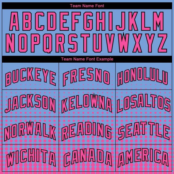 Light Blue Pink-Black Halftone Authentic City Edition Personalized Basketball Jersey - Image 3