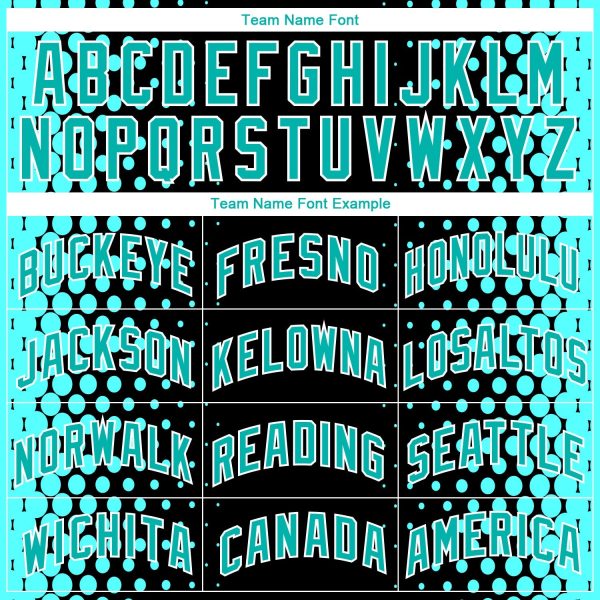 Black Aqua-White Halftone Authentic City Edition Personalized Basketball Jersey - Image 3
