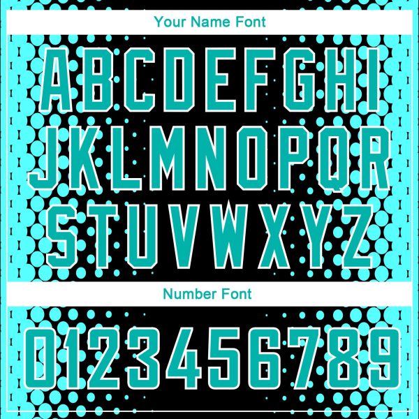 Black Aqua-White Halftone Authentic City Edition Personalized Basketball Jersey - Image 4