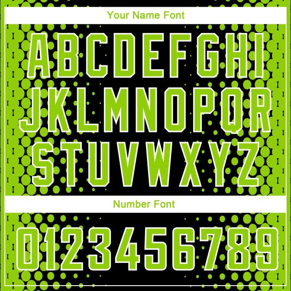 Black Neon Green-White Halftone Authentic City Edition Personalized Basketball Jersey - Image 4