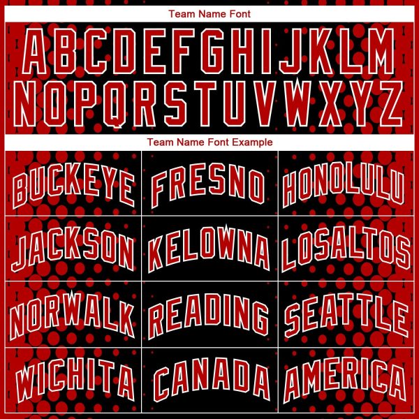 Black Red-White Halftone Authentic City Edition Personalized Basketball Jersey - Image 3