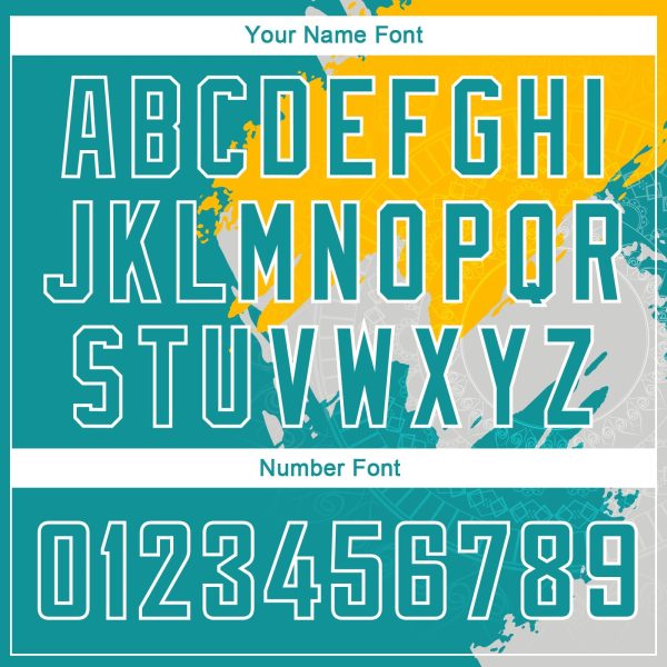 Gold Aqua-White 3D Pattern Design Religion Authentic Personalized Basketball Jersey - Image 4
