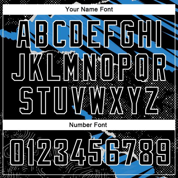 Black Blue-White 3D Pattern Design Torn Paper Style Authentic Personalized Basketball Jersey - Image 4