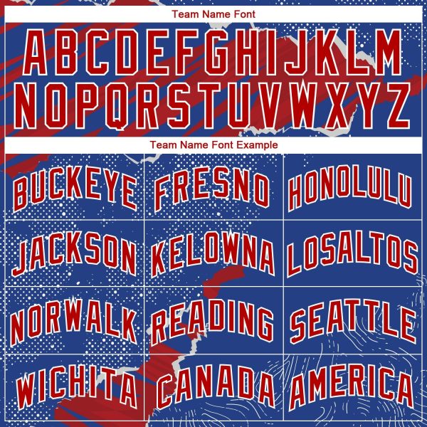 Royal Red-White 3D Pattern Design Torn Paper Style Authentic Personalized Basketball Jersey - Image 3