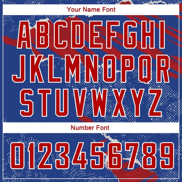 Royal Red-White 3D Pattern Design Torn Paper Style Authentic Personalized Basketball Jersey - Image 4