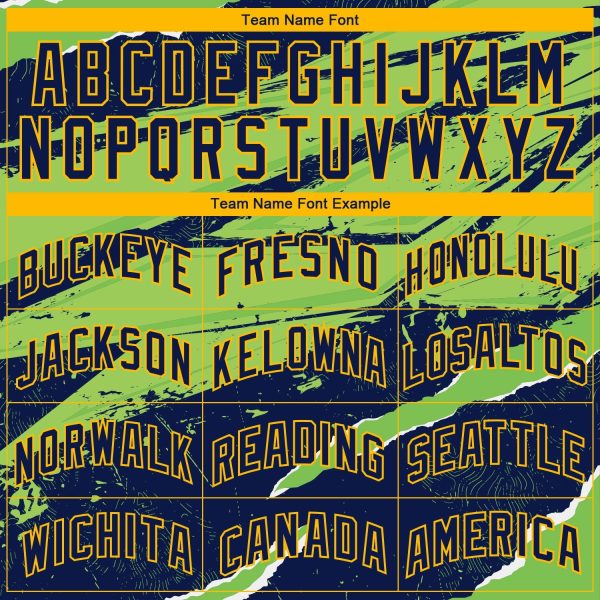 Navy Neon Green-Gold 3D Pattern Design Torn Paper Style Authentic Personalized Basketball Jersey - Image 3