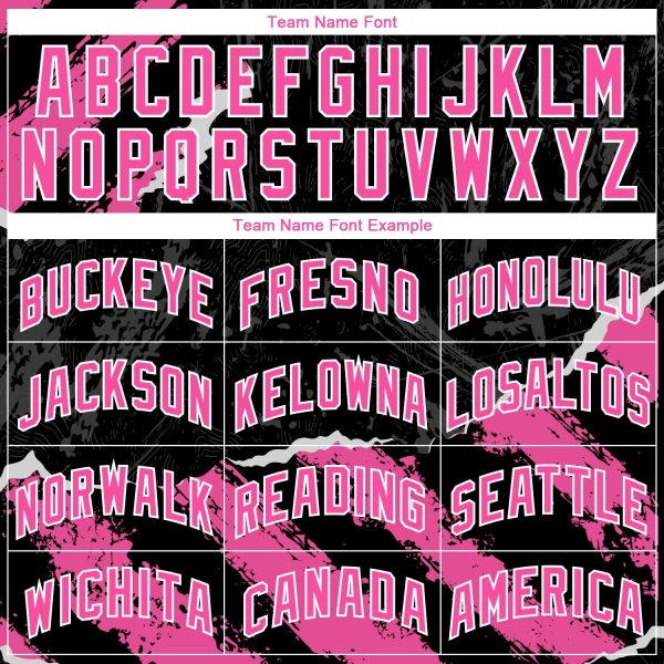 Black Pink-White 3D Pattern Design Torn Paper Style Authentic Personalized Basketball Jersey - Image 3