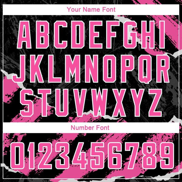 Black Pink-White 3D Pattern Design Torn Paper Style Authentic Personalized Basketball Jersey - Image 4