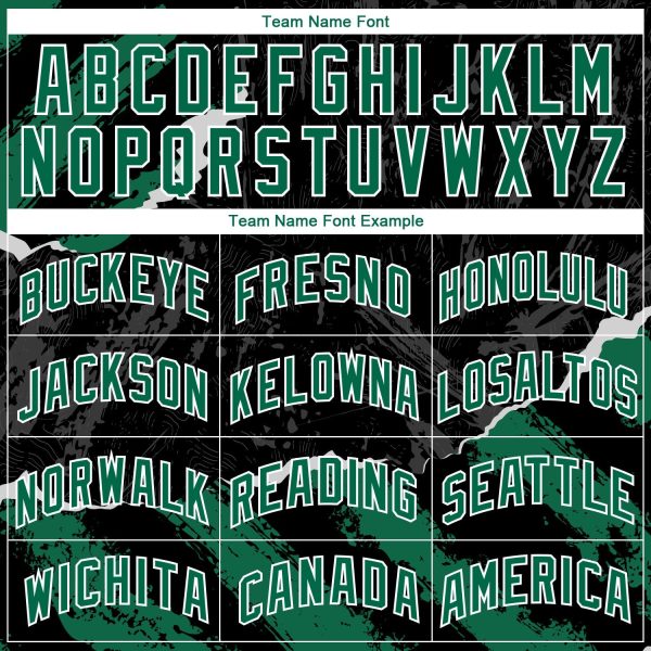 Black Kelly Green-White 3D Pattern Design Torn Paper Style Authentic Personalized Basketball Jersey - Image 3