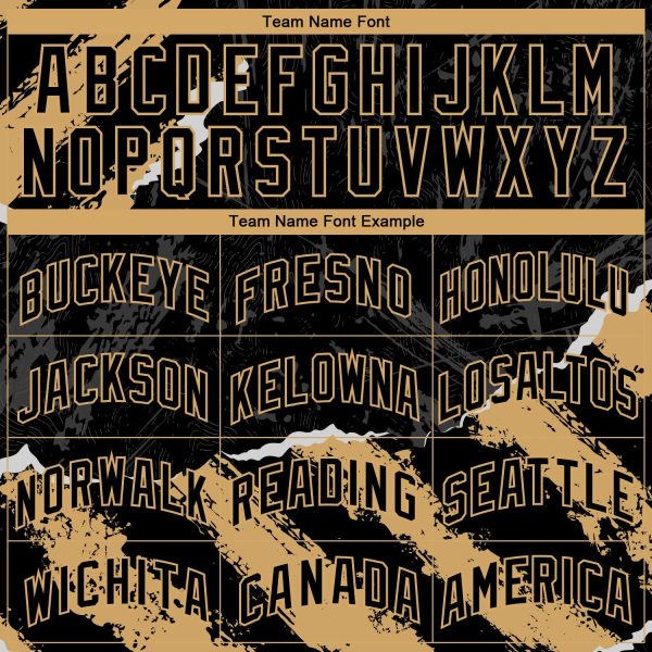 Black Old Gold 3D Pattern Design Torn Paper Style Authentic Personalized Basketball Jersey - Image 3