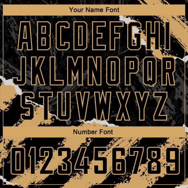 Black Old Gold 3D Pattern Design Torn Paper Style Authentic Personalized Basketball Jersey - Image 4