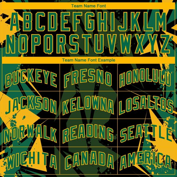 Black Kelly Green-Gold 3D Pattern Design Geometric Shapes Authentic Custom  Basketball Jersey - Image 3
