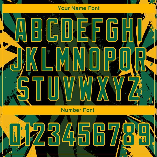 Black Kelly Green-Gold 3D Pattern Design Geometric Shapes Authentic Custom  Basketball Jersey - Image 4
