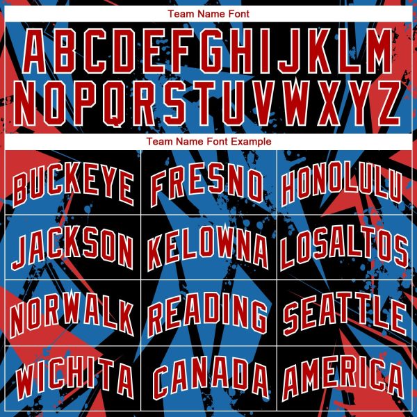 Black Red-Blue 3D Pattern Design Geometric Shapes Authentic Personalized Basketball Jersey - Image 3