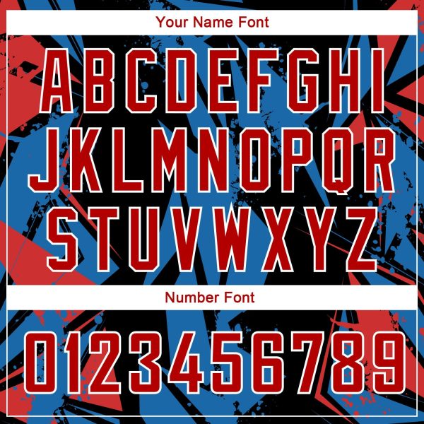 Black Red-Blue 3D Pattern Design Geometric Shapes Authentic Personalized Basketball Jersey - Image 4