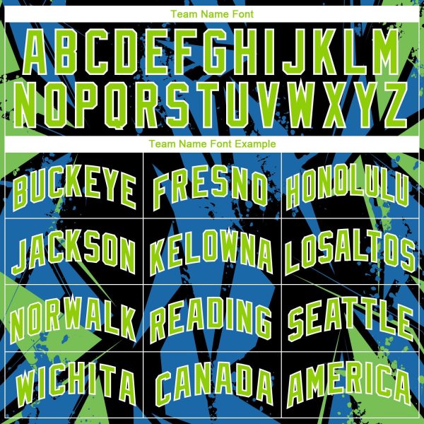 Black Neon Green-Blue 3D Pattern Design Geometric Shapes Authentic Custom  Basketball Jersey - Image 3