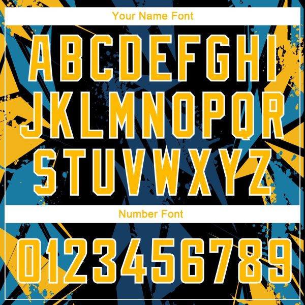 Black Gold-Blue 3D Pattern Design Geometric Shapes Authentic Personalized Basketball Jersey - Image 4