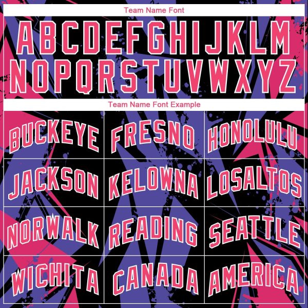 Black Pink-Purple 3D Pattern Design Geometric Shapes Authentic Personalized Basketball Jersey - Image 3