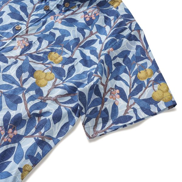Hawaiian Shirt for Men - Blue Aloha Blue Majesty by Morris Print Button-Down Short Sleeve Aloha Shirt for Casual Beach, Travel and Vacation Wear - Image 3