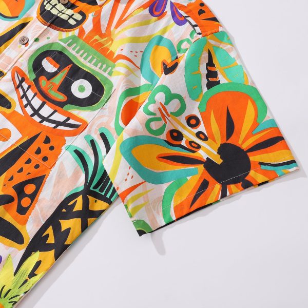 Tropical Tiki Hawaiian Shirt for Men - Short Sleeve Button-Down Aloha Shirt for Casual Beach, Travel and Vacation Wear - Image 2