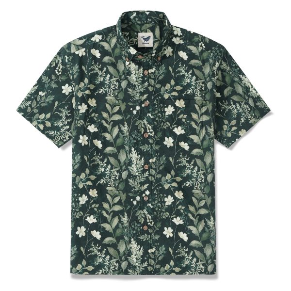 Hawaiian Shirt for Men - Green Short Sleeve Button-Down Aloha Shirt