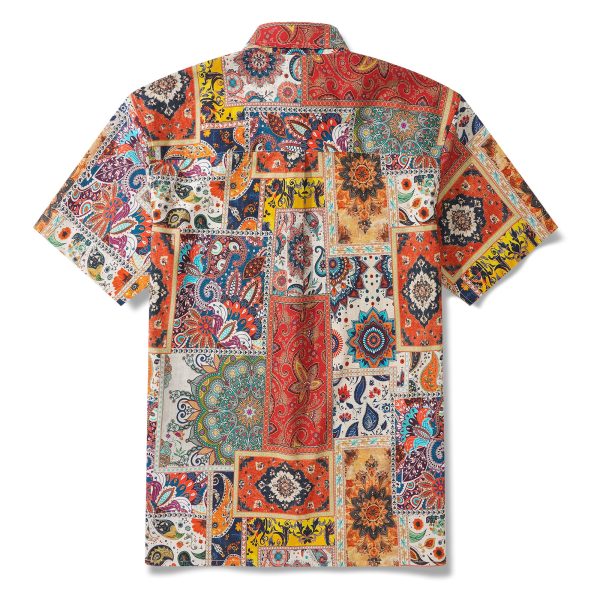 Hawaiian Shirt for Men - Blue Short Sleeve Button-Down Aloha Shirt with Vivid Edges - Image 2