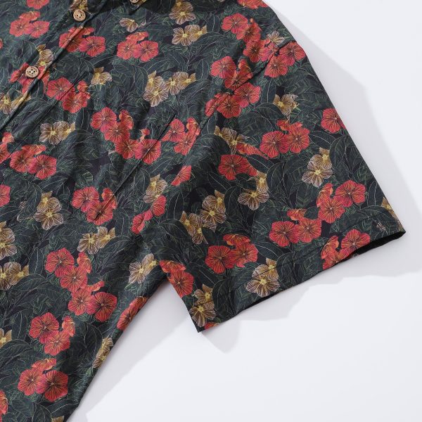 Valentine's Day Hawaiian Shirt for Men - Serenity in Bloom Print by Mahhima Bansal Button-Down Short Sleeve Aloha Shirt for Casual Beach, Travel and Vacation Wear - Image 3