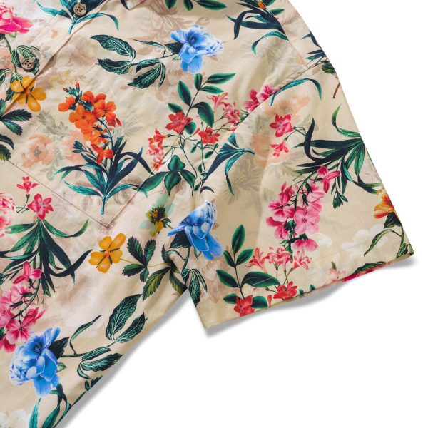 1930s Floral Hawaiian Shirt for Men - Short Sleeve Button-Down Aloha Shirt for Casual Beach, Travel and Vacation Wear - Image 3