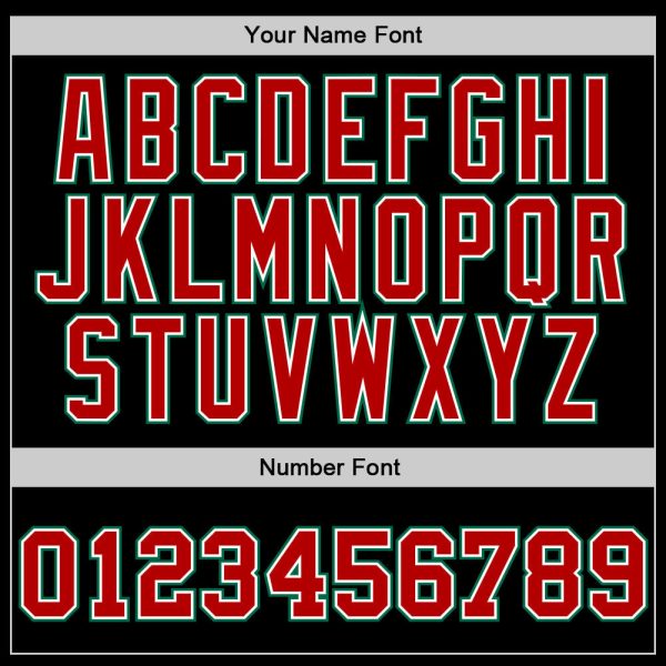 Black Red Kelly Green Custom Authentic Throwback Basketball Jersey - Image 3